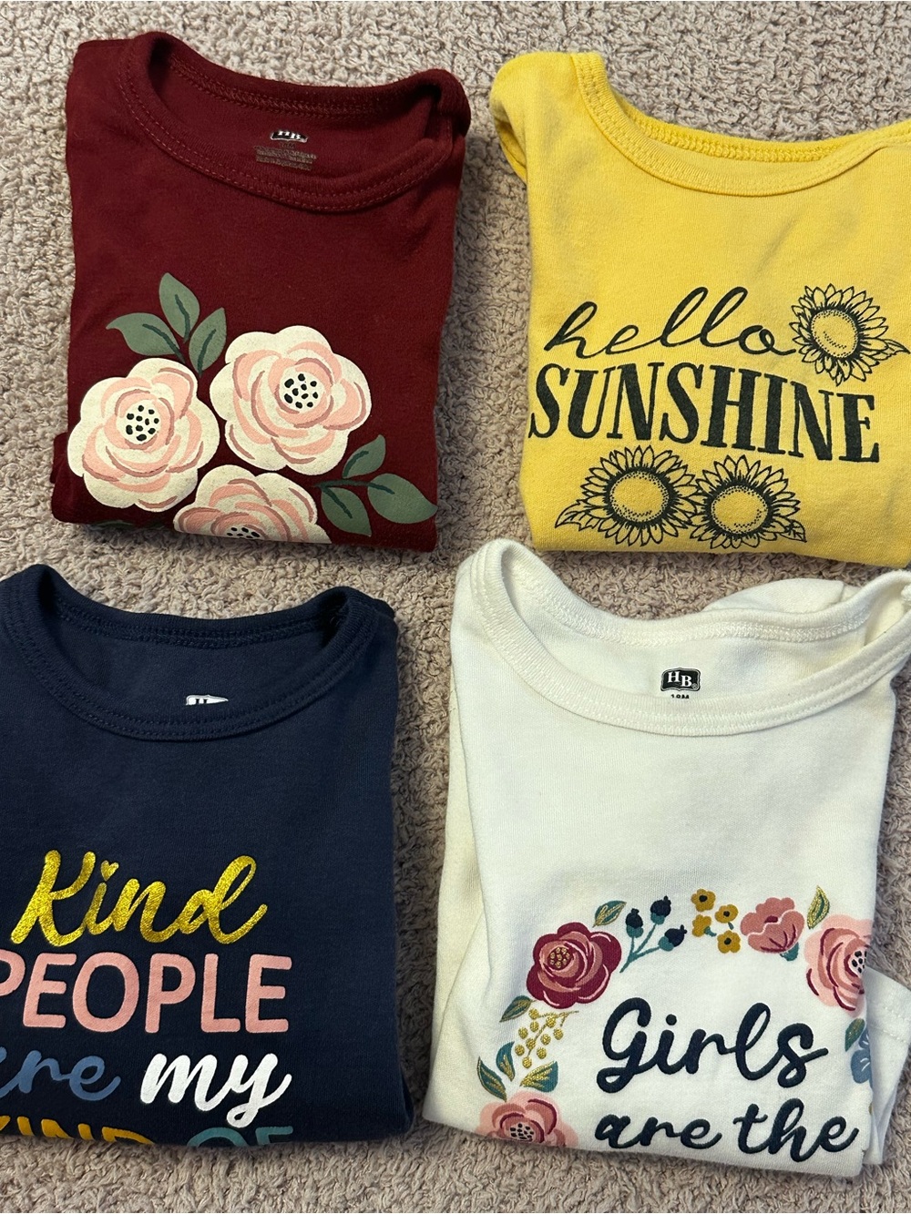 🌻 Hudson Baby Girls 18M Long Sleeve Shirt Bundle • Floral Fall Tops 🍂